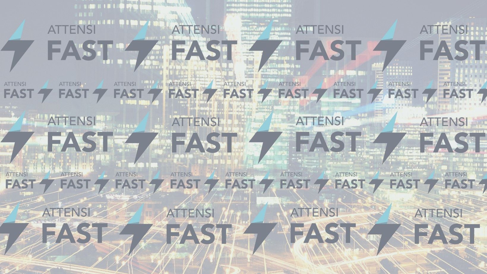 Cityscape background with Attensi FAST logo