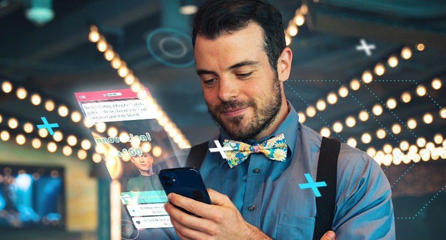 Hospitality banner smartphone employee flight club