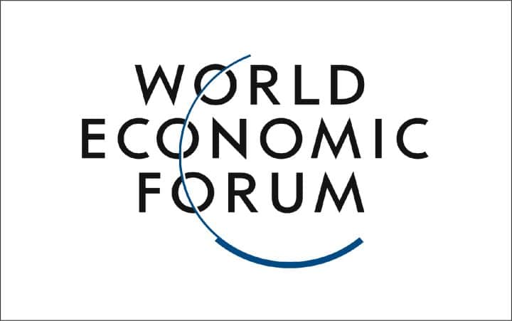 The logo of World Economic Forum, WEF. White background